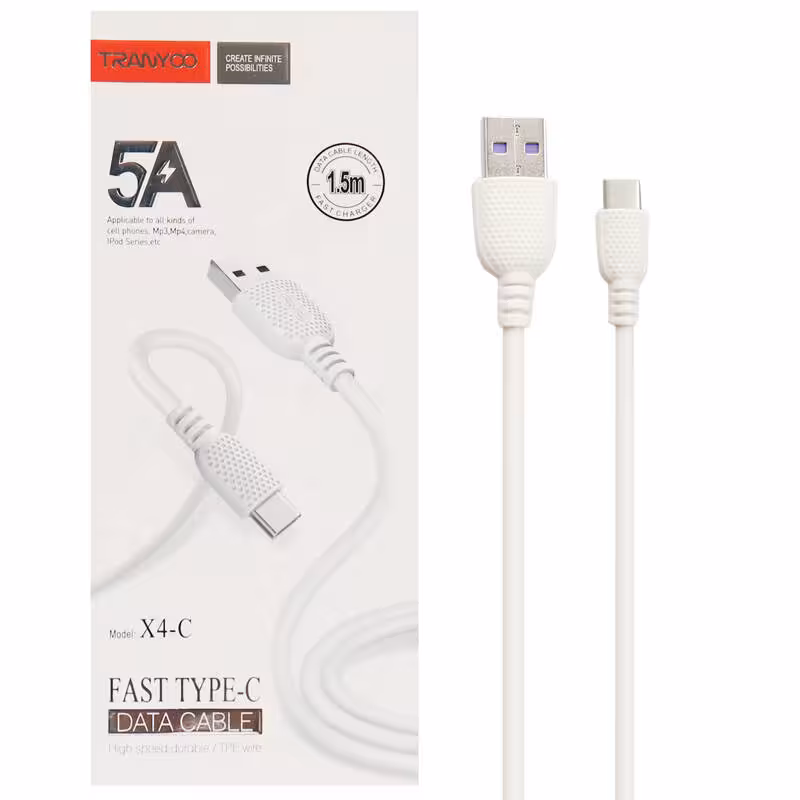 کابل USB به Type-C ترانیو مدل X4 طول 1.5متر 5آمپر