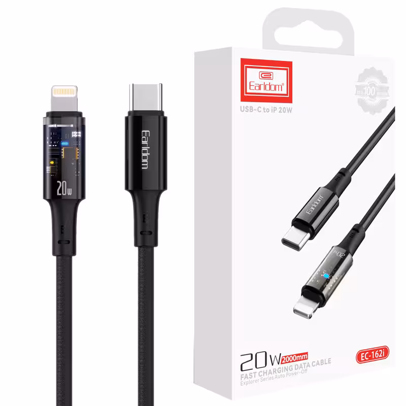 کابل تبدیل فست شارژ Earldom EC-162i Type-C To Lightning 20W 2m