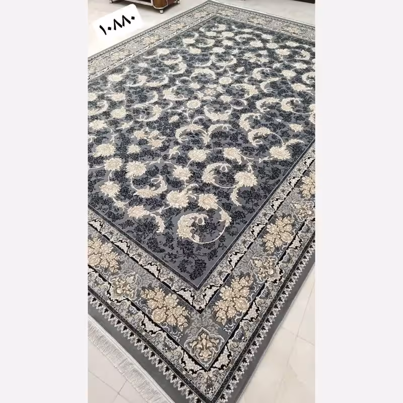 قالیچه فرش 700شانه ماشینی کاشان 100درصدآکرلیک طرح ملک طوسی4متری2،25در1،5(باارسال رایگان)