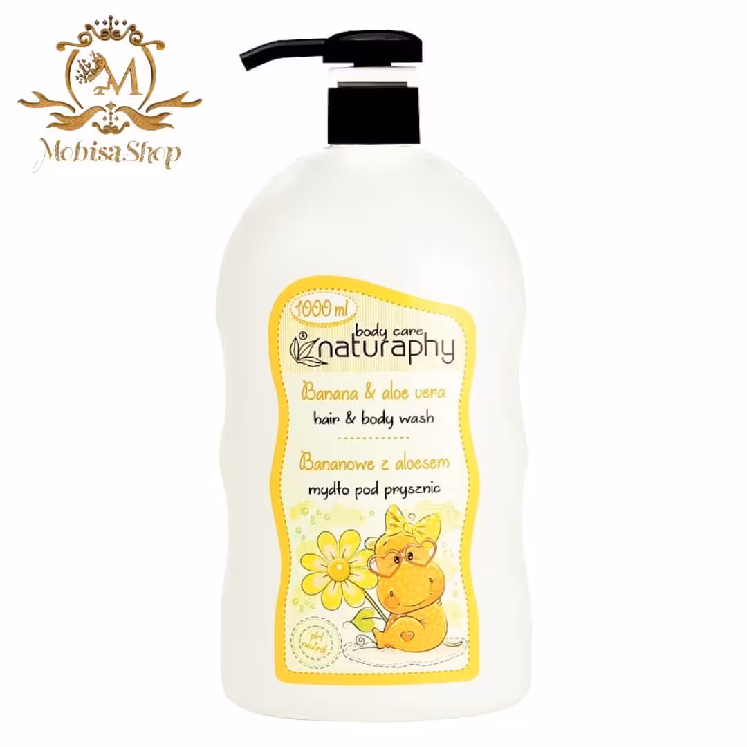 شامپو سر و بدن کودک ناتروفی naturaphy موز و آلوئه ورا حجم 1000 میل
