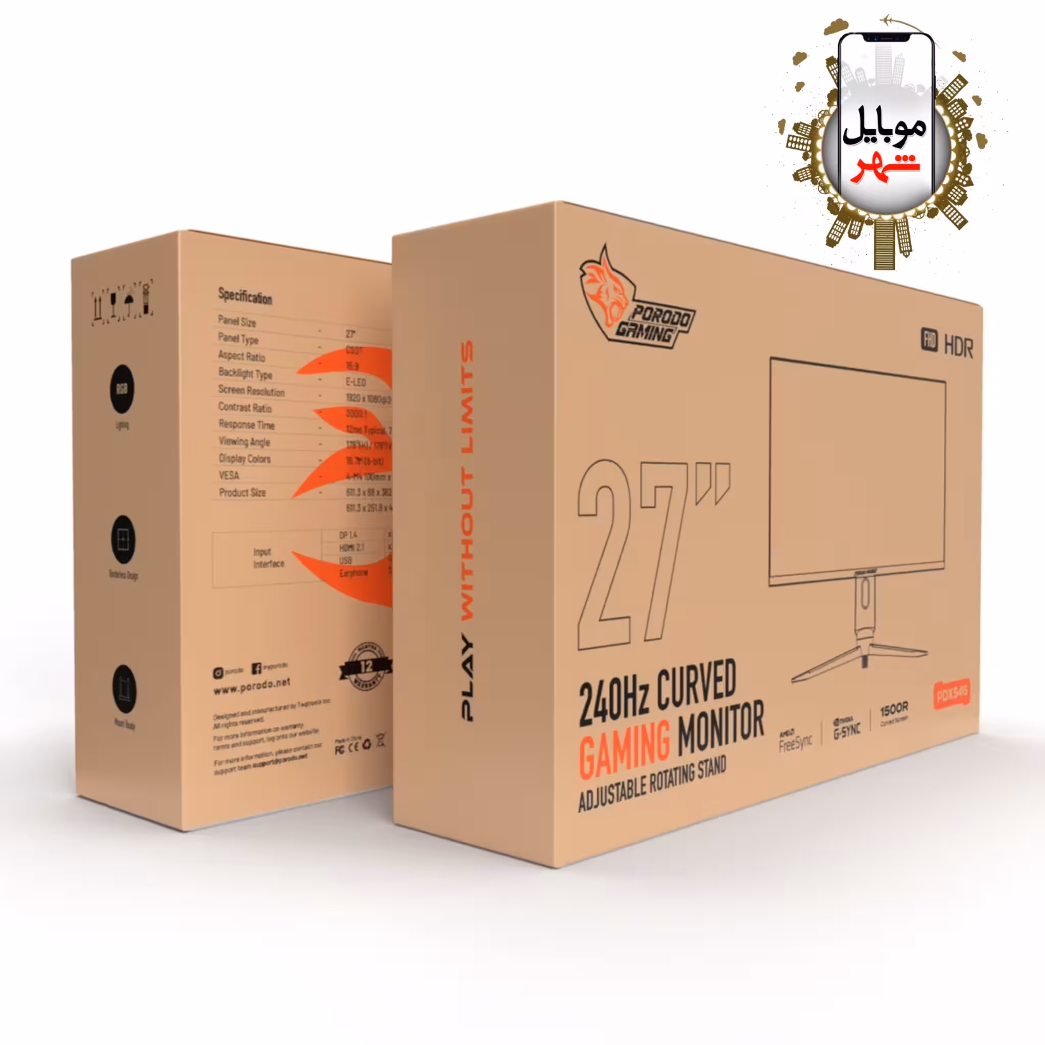 مانیتور گیمینگ 27 اینچی پرودو مدل Porodo PDX546