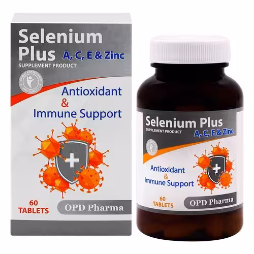 قرص سلنیوم پلاس او پی دی فارما 60 عددی،OPD PHARMA SELENIUM PLUS A,C,E &amp;ZINC