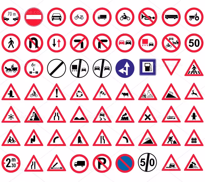 وکتور علائم راهنمایی و رانندگی | گرافیک با طعم تربچه