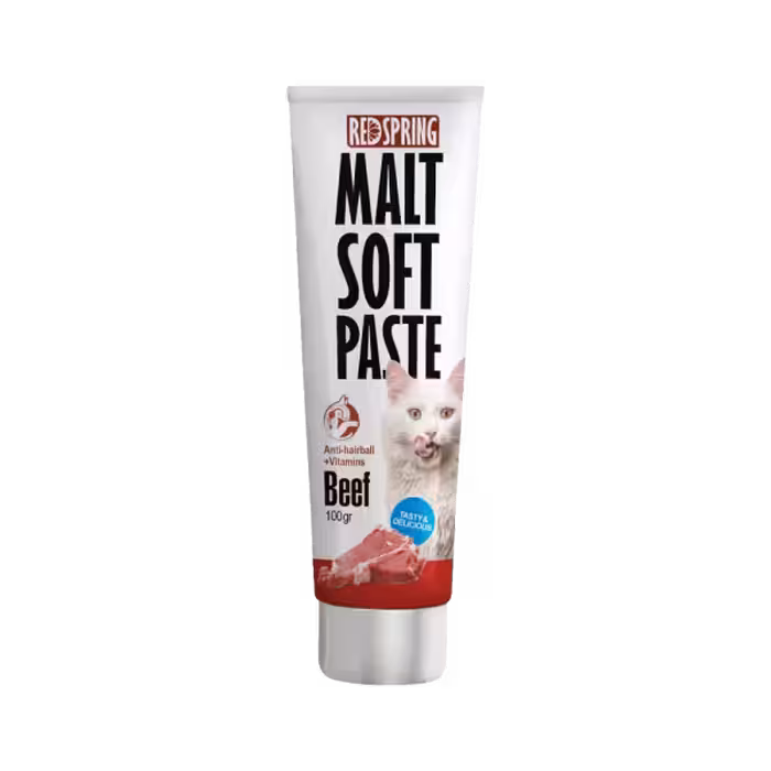 خمیر مالت گربه ضد گلوله مویی Red Spring با طعم گوساله 100 گرم