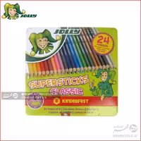مداد رنگی 24 رنگ جعبه فلزی جولی Jolly Supersticks  Pencil 24