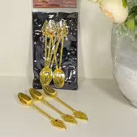 قاشق چای خوری طلایی نگین دار