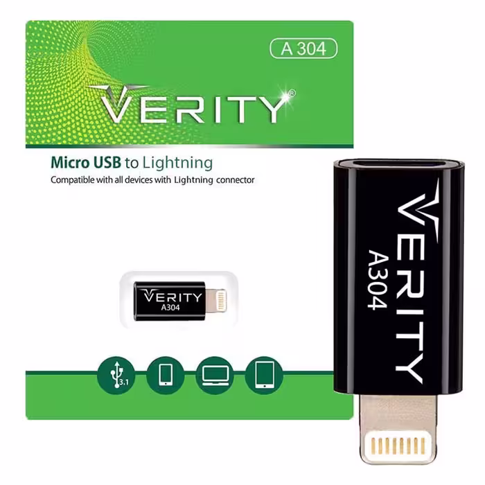 تبدیل micro USB به لایتنینگ وریتی مدل A304