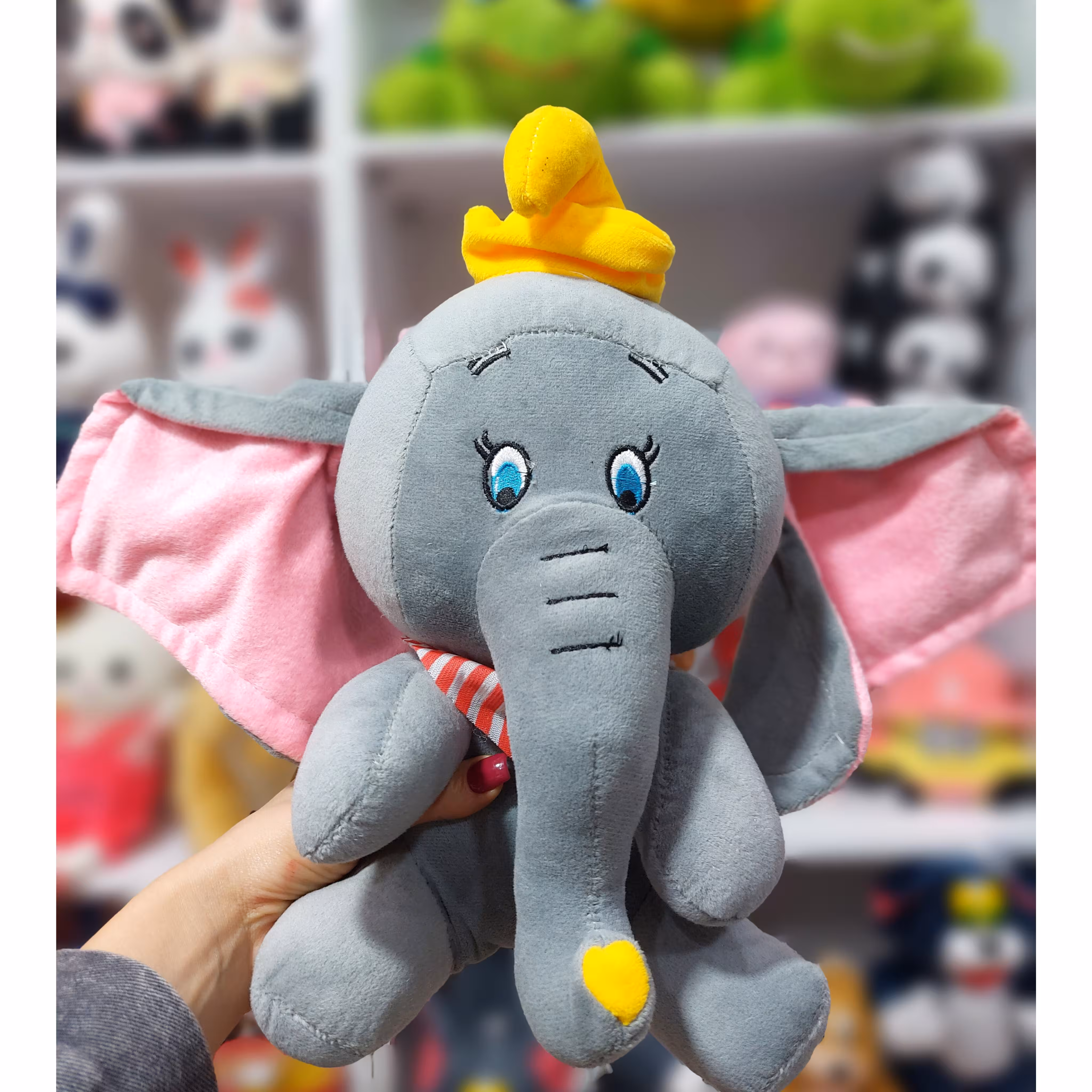 عروسک طرح فیل دامبو  طوسی ارتفاع 35 سانتیمتر 