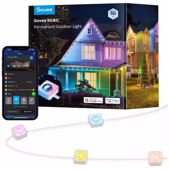 لامپ هوشمند گووی نمای بیرون خانه 15 متر GoVee RGBIC Permanent Outdoor Lights