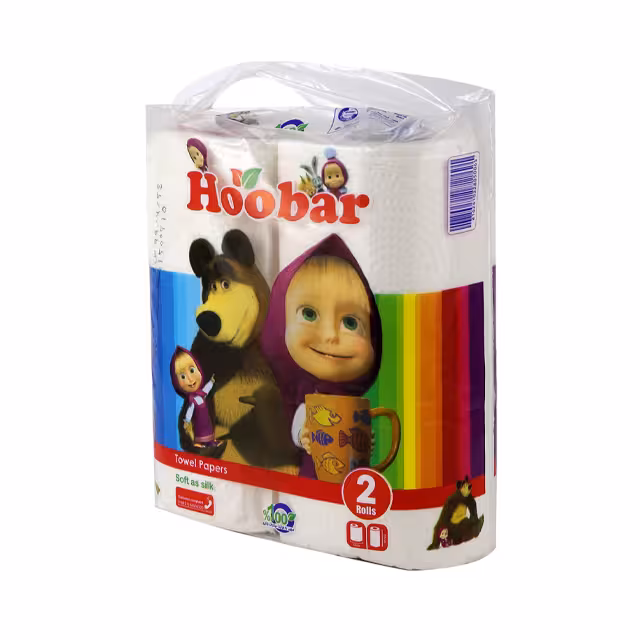 دستمال کاغذی حوله ای 4 لایه هوبار بسته 2 عددی