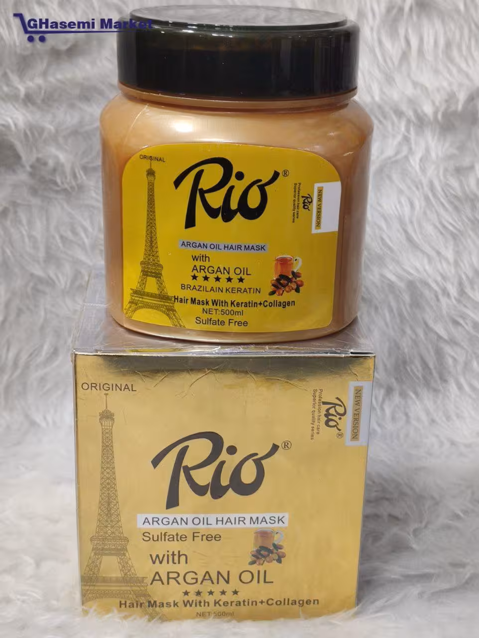 ماسک مو کراتینه و آرگان دار ریو (Rio)حجم 500میلی - قاسمی مارکت