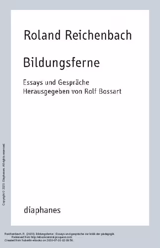 خرید و دانلود نسخه کامل کتاب Bildungsferne Essays und Gespräche
