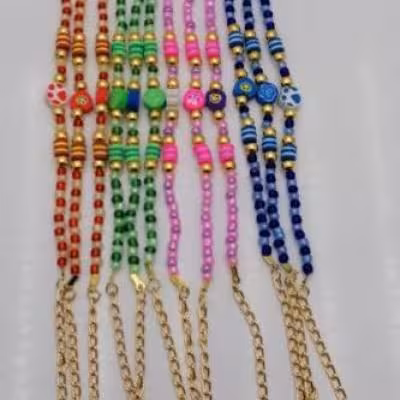 دستبند فیمو مونجوق رنگی زنجیری