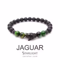 دستبند سنگ طبیعی تایگر و لاوا با سواروسکی JAGUAR استارلایت