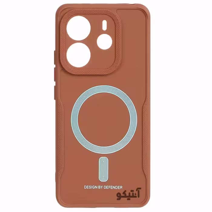 قاب Defender محافظ لنز دار مدل مگ سیف مناسب برای Xiaomi Note14-4G-رنگ عسلی