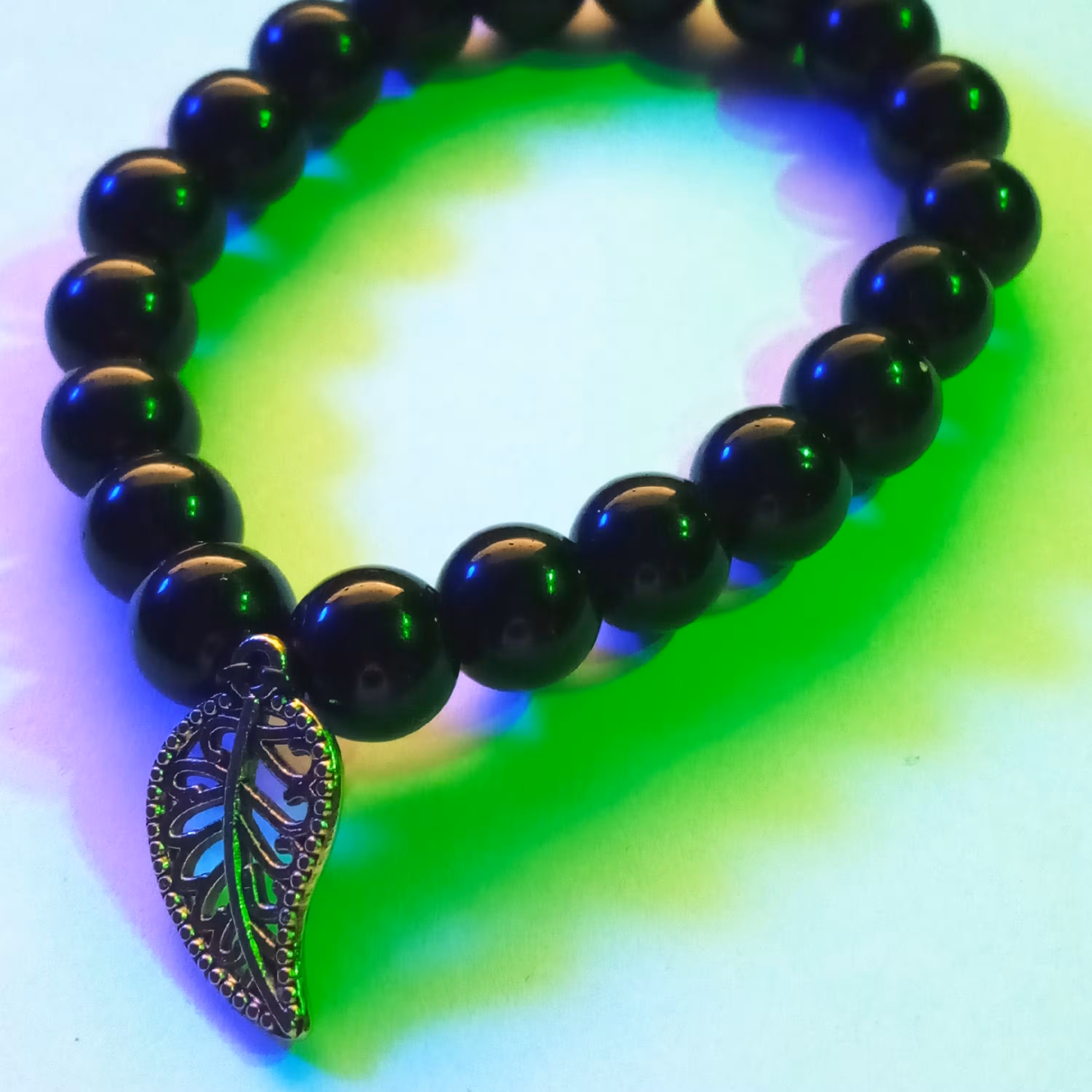 دستبند سنگ انیکس طرح گیاه