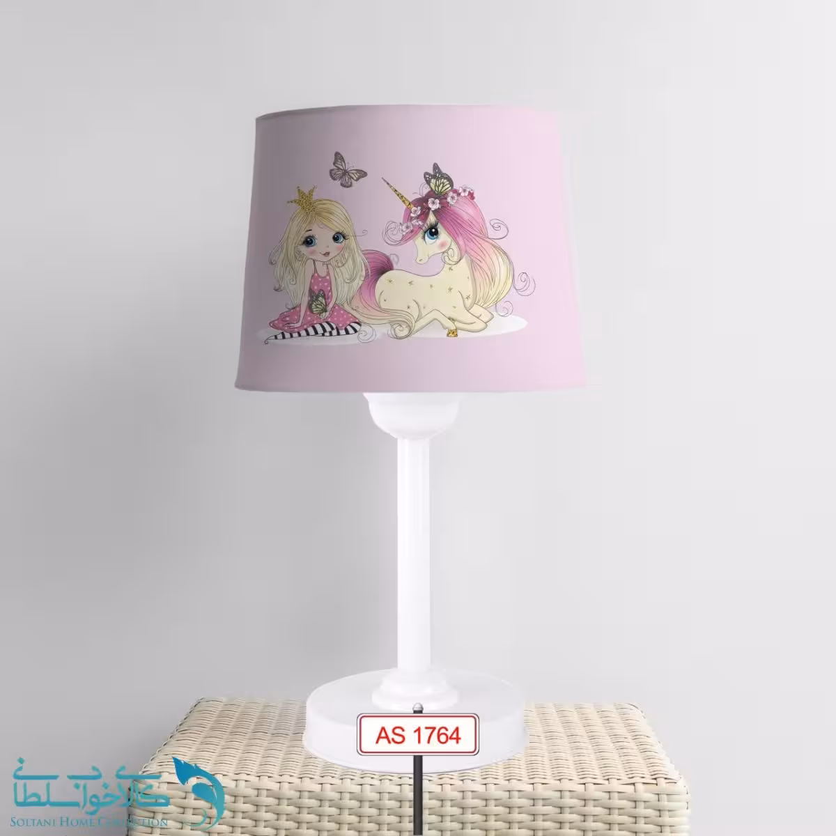 آباژور اتاق کودک طرح تک شاخ و مو طلایی کد A1764