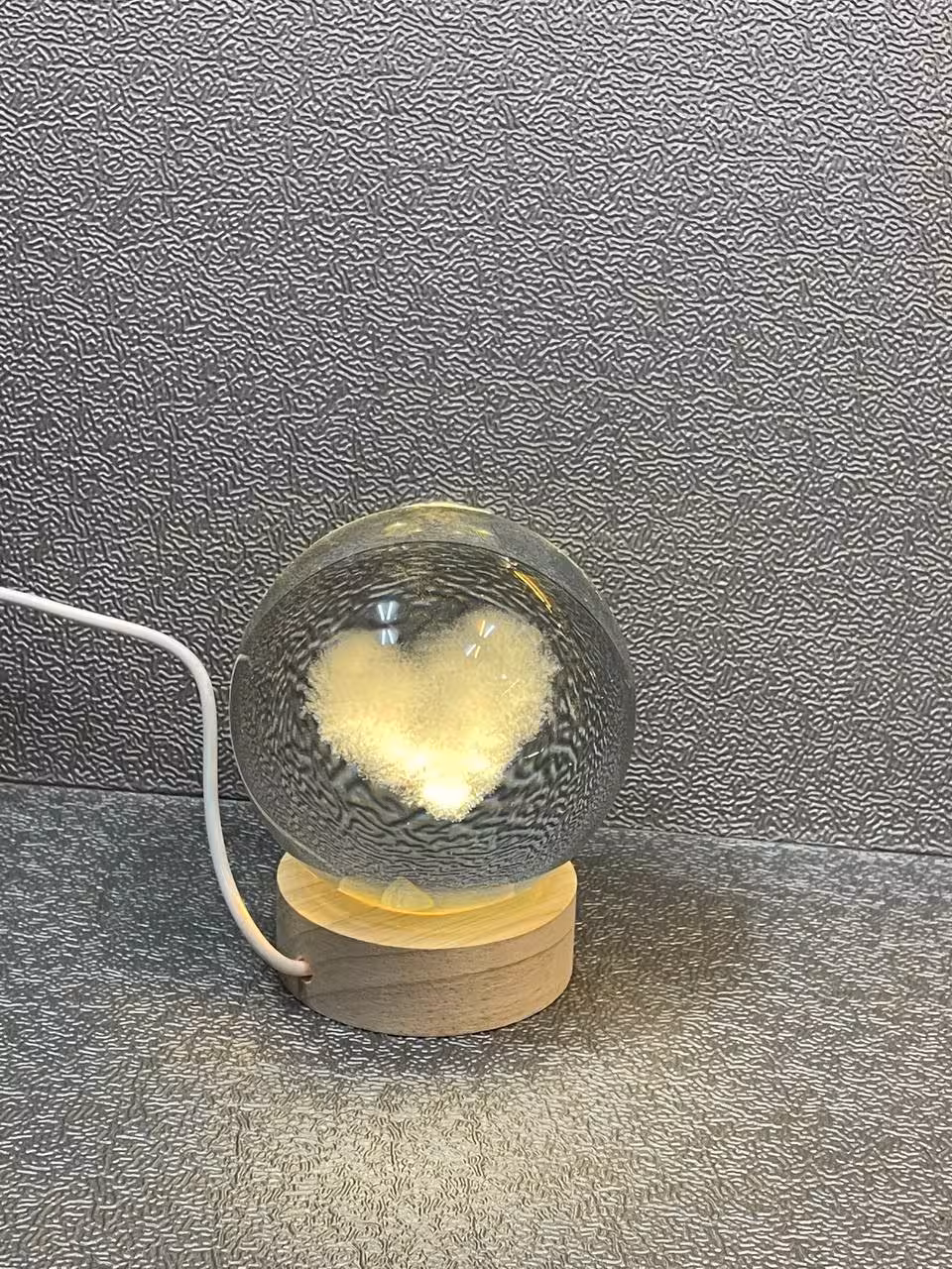 چراغ خواب کریستالی گوی قلبی