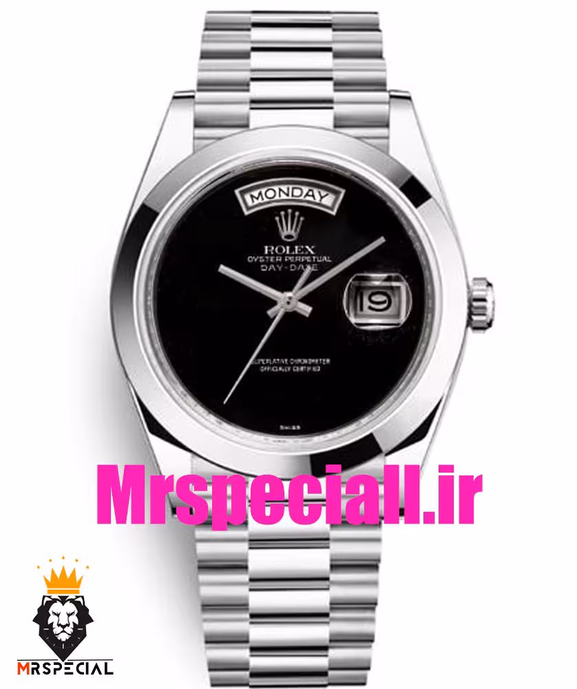 ساعت رولکس مردانه مدل دی دیت استیل اتوماتیک صفحه مشکی 5798 ROLEX DAY DATE