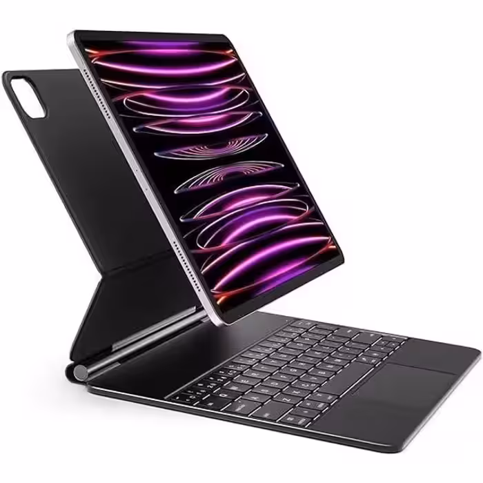 کیبورد کیس مگنتی کوتسی COTECi مدل 64019 PRO4 برای آیپد پرو 12.9 اینچ با نورپردازی RGB و تاچ‌پد