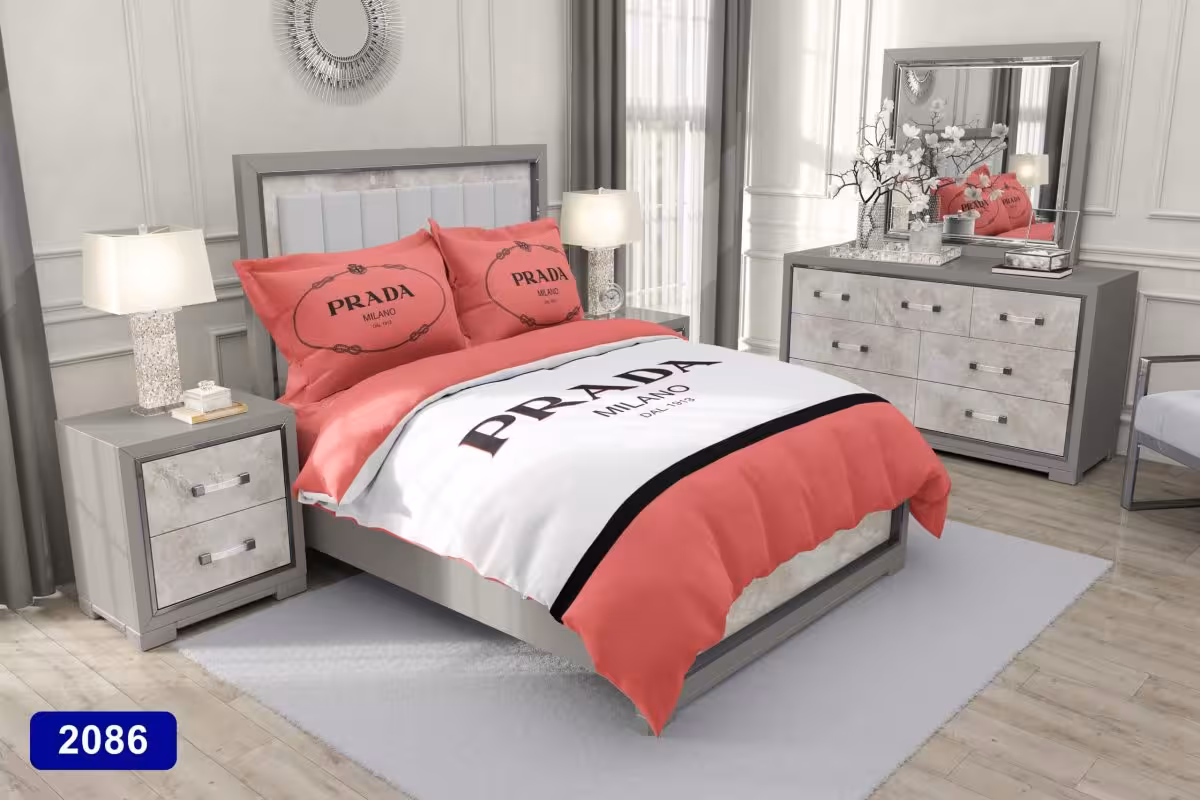 سرویس لحاف روتختی سه بعدی کارینا دو نفره مدل PRADA