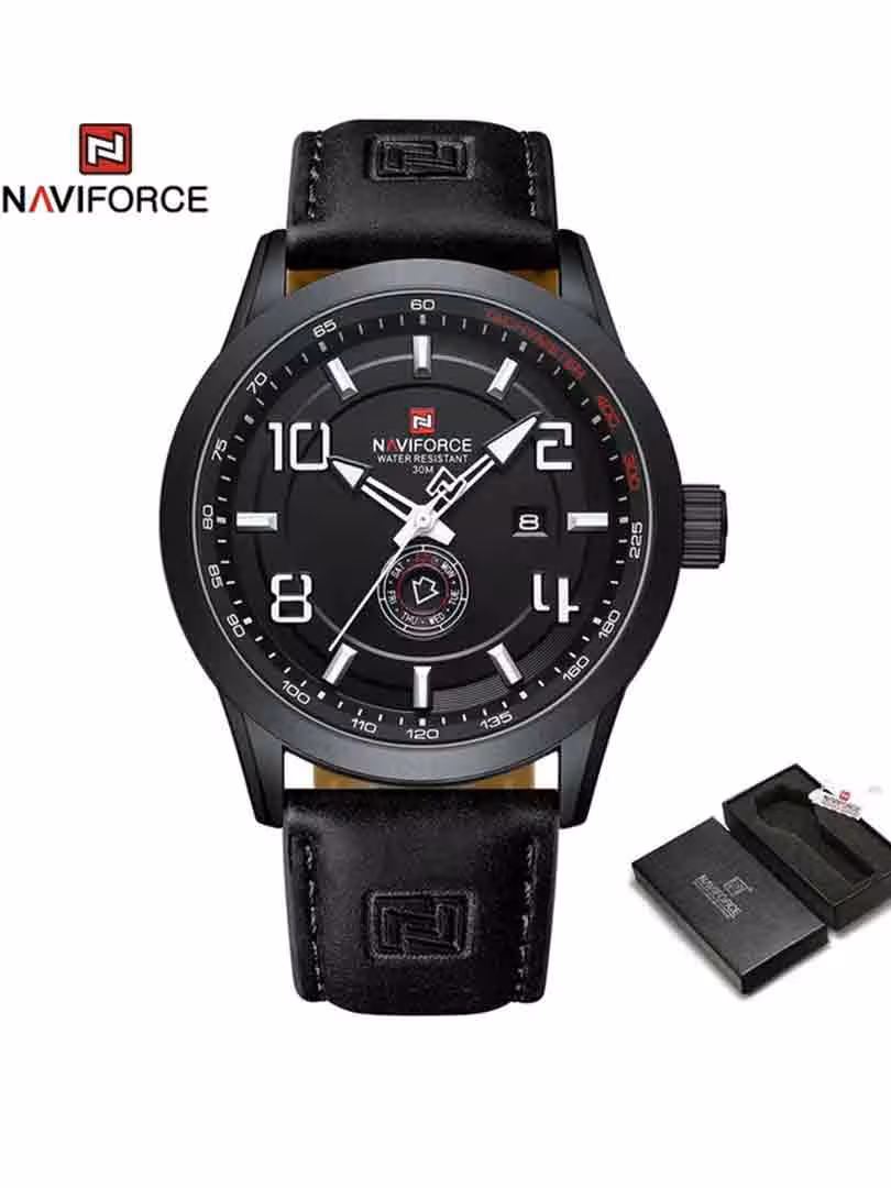 ساعت مچی عقربه ای مردانه نیوی فورس Naviforce NF 9229 B/W/B
