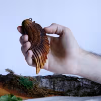 فندک سنگی طرح بال فرشته دستساز چوبی کد 102496