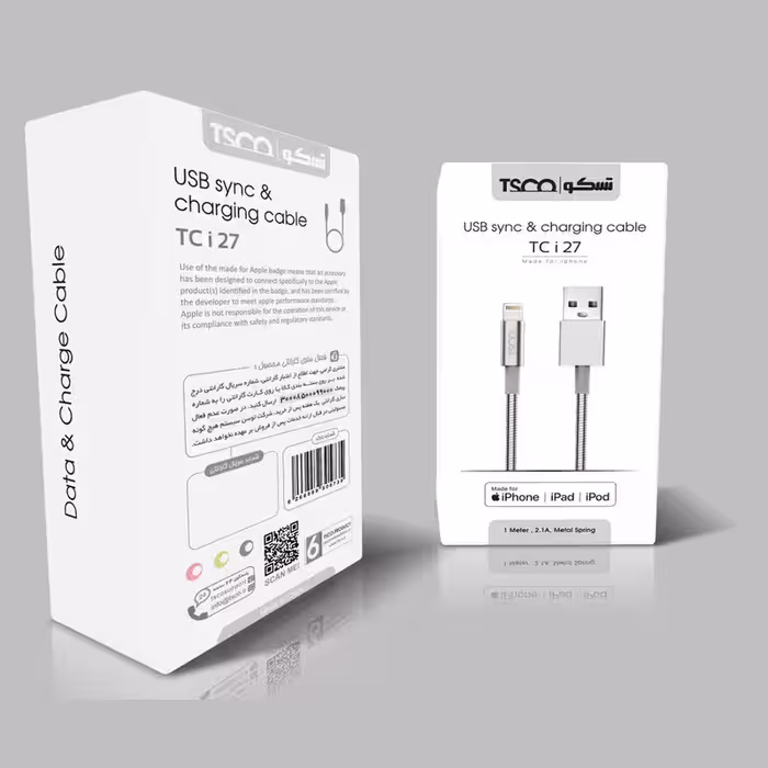کابل تبدیل USB به لایتنینگ تسکو مدل TC i27 طول 1 متر