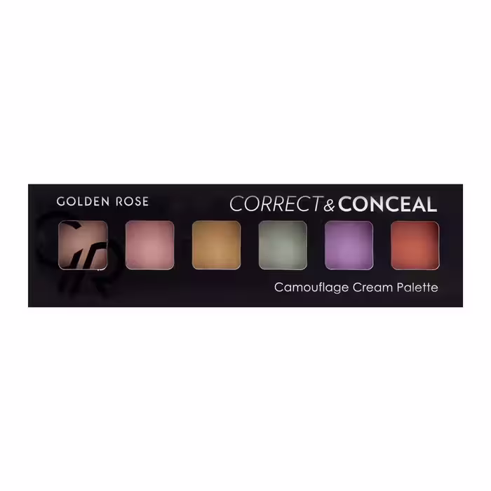پالت اصلاح رنگ و کانسیلر گلدن رز اورجینال مدل Correct &amp; Conceal | پوشش‌دهی تیرگی، قرمزی و لک‌های پوست در 6 رنگ کاربردی