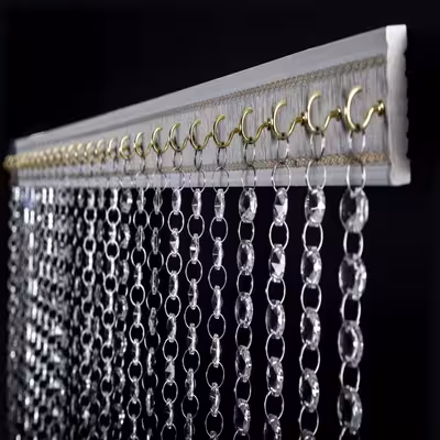 پرده آویز آریا کریستال مدل ساده سایز 50x220 سانتی متر