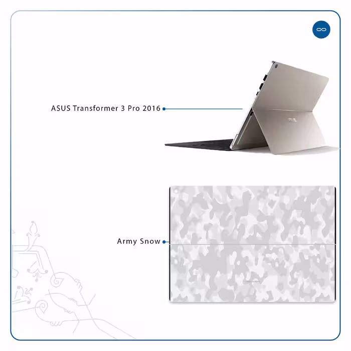 برچسب پوششی ماهوت مدل Army-Snow مناسب برای تبلت ایسوس Transformer 3 Pro 2016