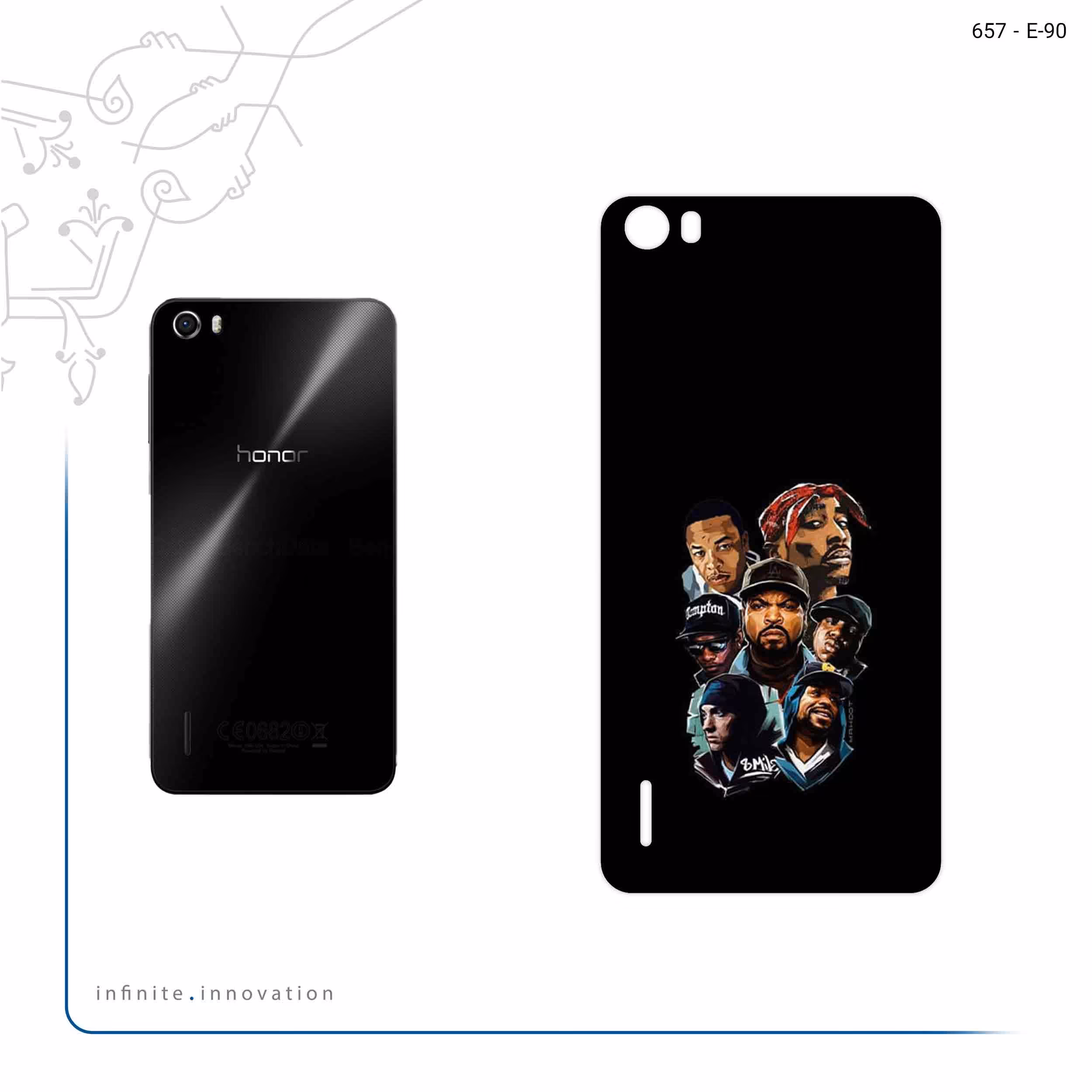 برچسب پوششی ماهوت مدل Great Rappers Digital Art مناسب برای گوشی موبایل آنر 6