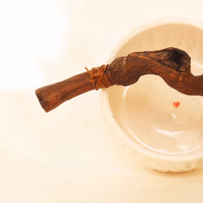 ست کاسه و بشقاب سرامیکی طرح انگشتی مدل دستساز کد 1094 مجموعه دو عددی