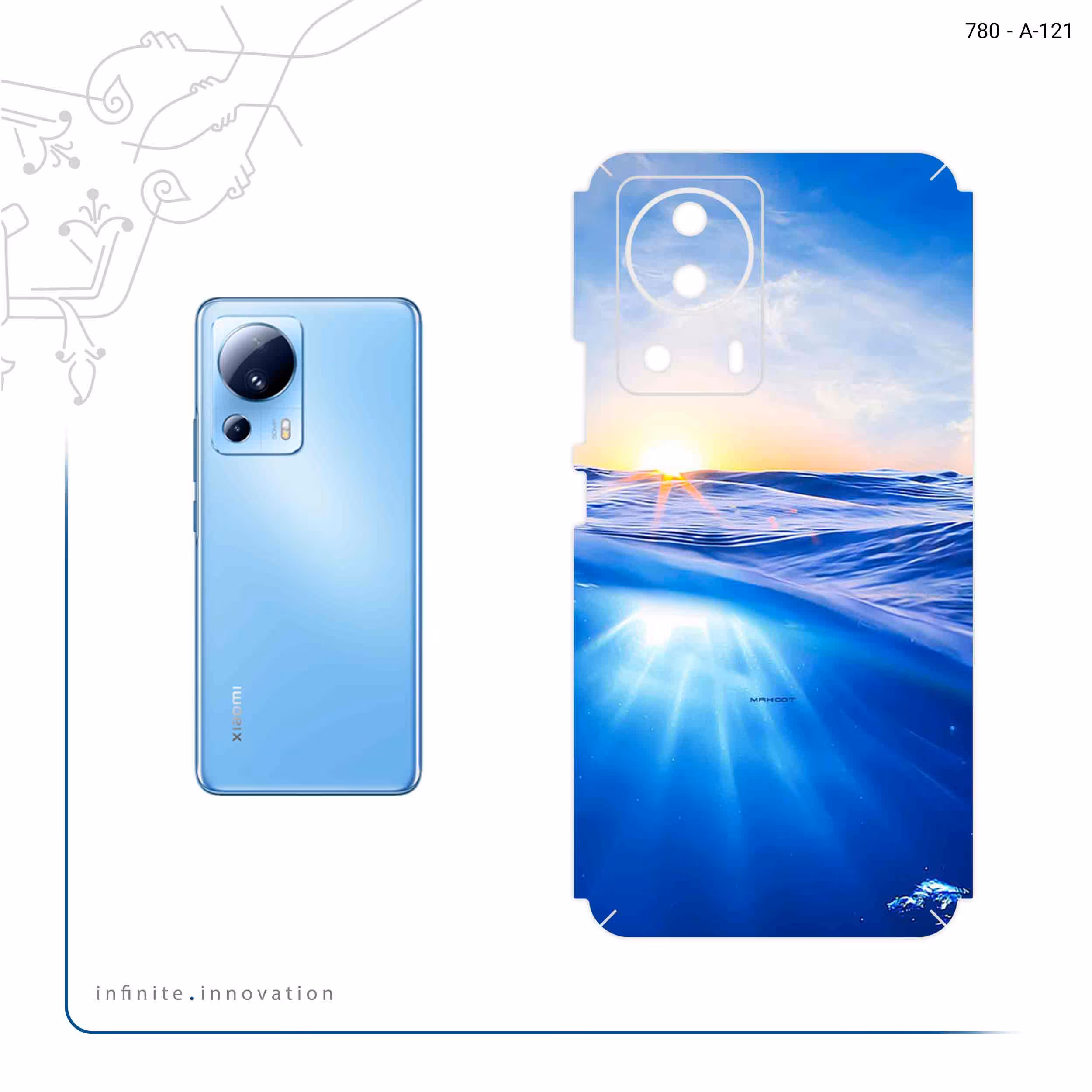 برچسب پوششی ماهوت مدل Ocean مناسب برای گوشی موبایل شیائومی 13 Lite