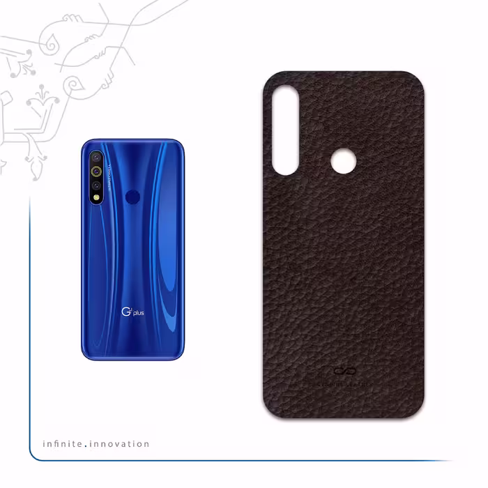 برچسب پوششی ماهوت مدل Dark-Brown-Leather مناسب برای گوشی موبایل جی پلاس P10 Plus