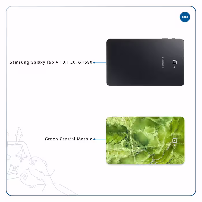 برچسب پوششی ماهوت مدل Green Crystal Marble مناسب برای تبلت سامسونگ Galaxy Tab A 10.1 2016 T580