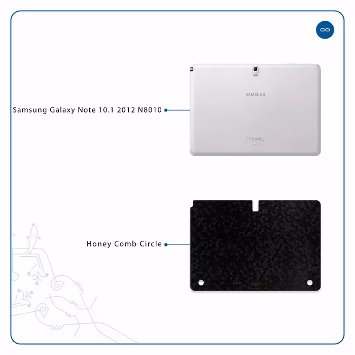 برچسب پوششی ماهوت مدل Honey-Comb-Circle مناسب برای تبلت سامسونگ Galaxy Note 10.1 2012 N8010