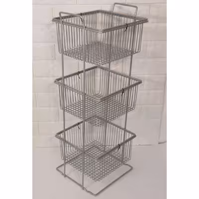 سبد سیب زمینی و پیاز والرین مدل سه طبقه مربعی 3S