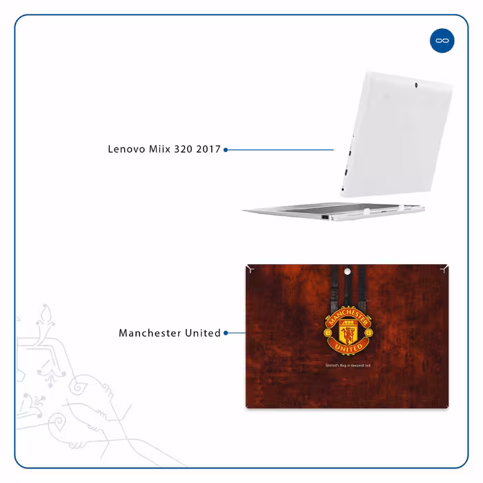 برچسب پوششی ماهوت مدل Manchester-United مناسب برای تبلت لنوو Miix 320 2017