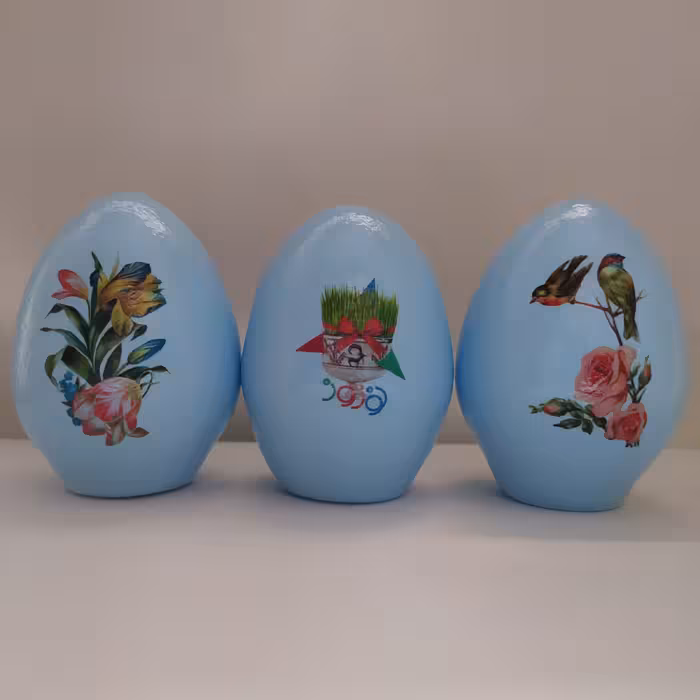 تخم مرغ سفالی مدل نوروز کد 5 مجموعه 3 عددی