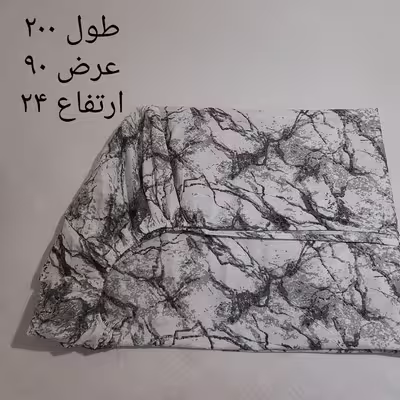 سرویس ملحفه مدل کشدار ni03087 طرح  ماربل کد 90 یک نفره دو تکه