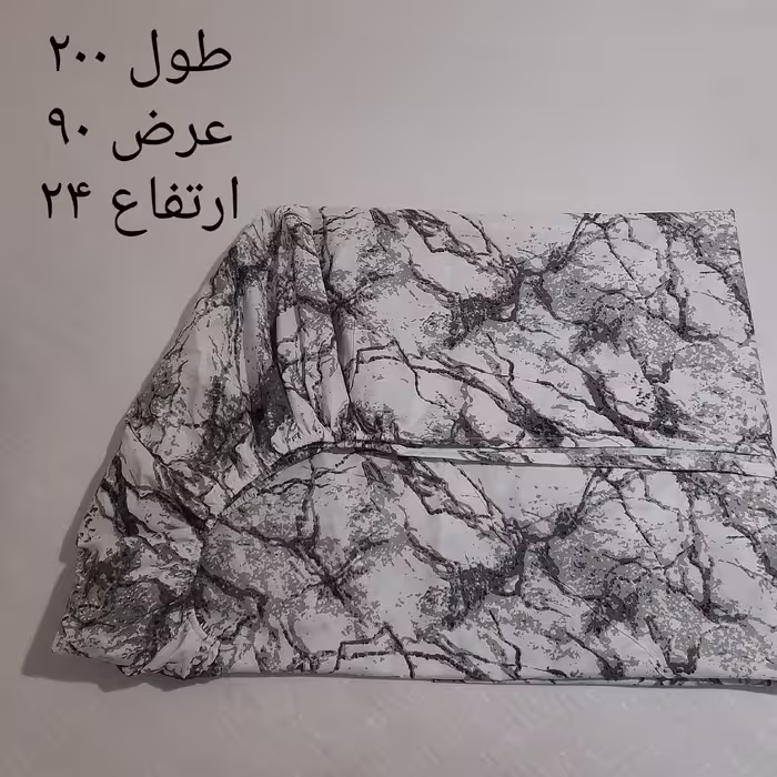 سرویس ملحفه مدل کشدار ni03087 طرح  ماربل کد 90 یک نفره دو تکه