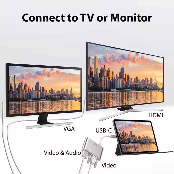 مبدل USB-C به VGA/HDMI مدل HK-1CT2P