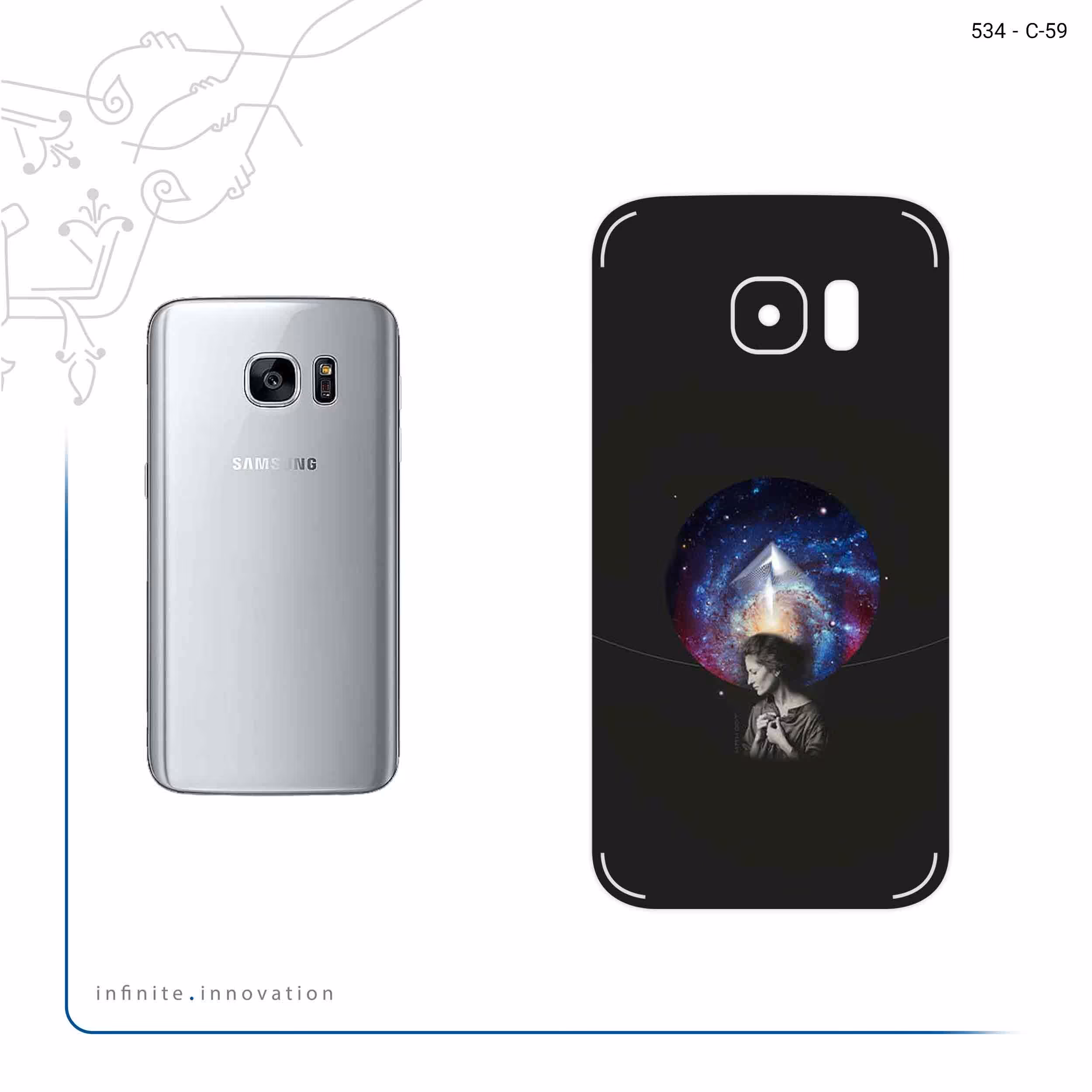 برچسب پوششی ماهوت مدل Collage of surreal Portrait of Women 3 مناسب برای گوشی موبایل سامسونگ Galaxy S7