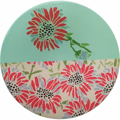 بشقاب دیوارکوب سفالی مدل باغ گل کد 2 مجموعه 3 عددی