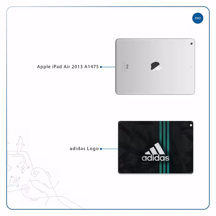 برچسب پوششی ماهوت مدل adidas-Logo مناسب برای تبلت اپل iPad Air 2013 A1475