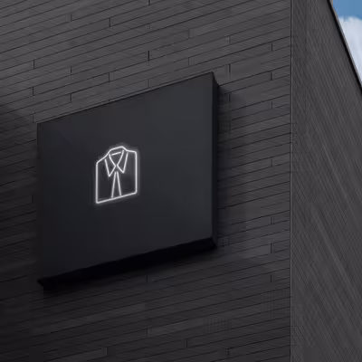 چراغ دیواری نئون دیزاین طرح Men-Clothes_WHT