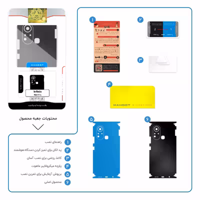 برچسب پوششی ماهوت مدل Matte-Black-FullSkin مناسب برای گوشی موبایل اینفینیکس Hot 11s