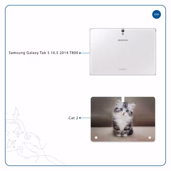 برچسب پوششی ماهوت مدل Cat-2 مناسب برای تبلت سامسونگ Galaxy Tab S 10.5 2014 T800