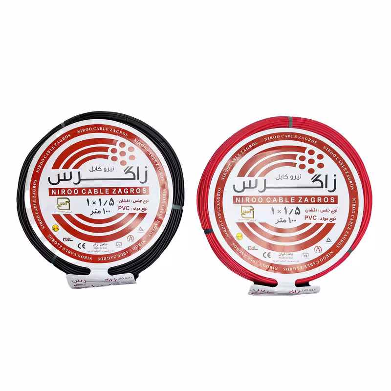 سیم برق افشان 1 در 1.5 نیرو کابل زاگرس مدل BK-R بسته دو عددی